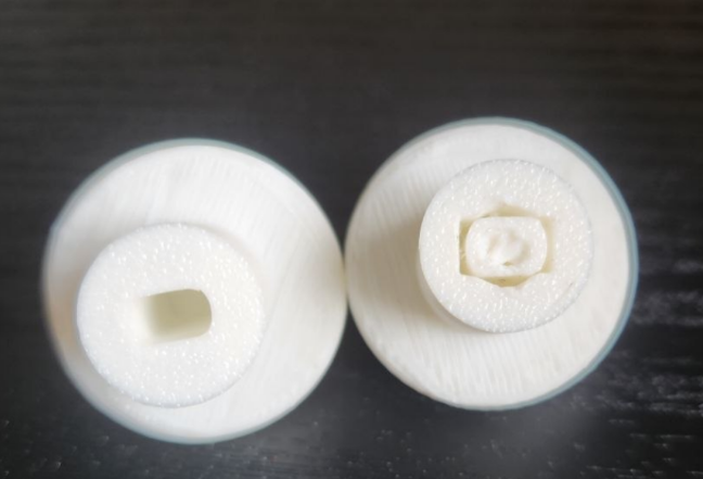 Left, corrected CAD model; Right, failed CAD model